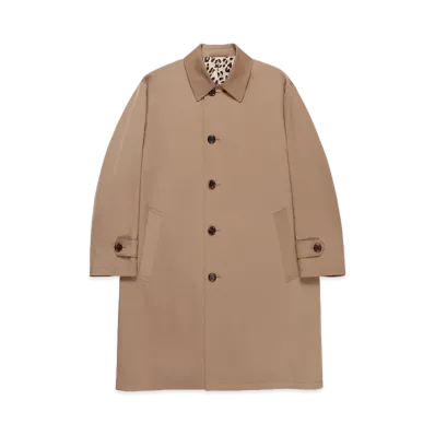 WACKO MARIA BAL COLLAR COAT (IMPOET FABRIC / OLMETEX) "Light Brown"