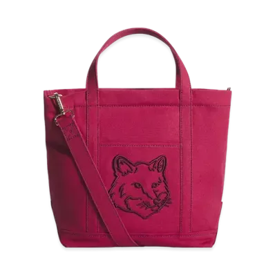 Maison Kitsune Fox Head Small Tote "Passion Fruit"