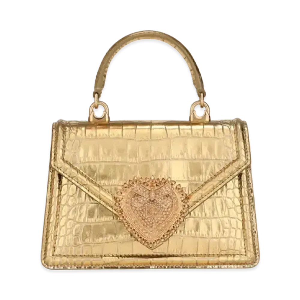 Dolce&Gabbana Dviting Bag Small Laminate Croco Printing "Gold"