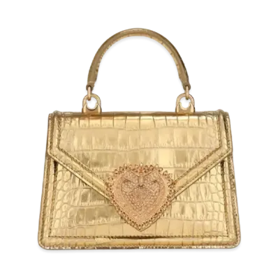 Dolce&Gabbana Dviting Bag Small Laminate Croco Printing "Gold"
