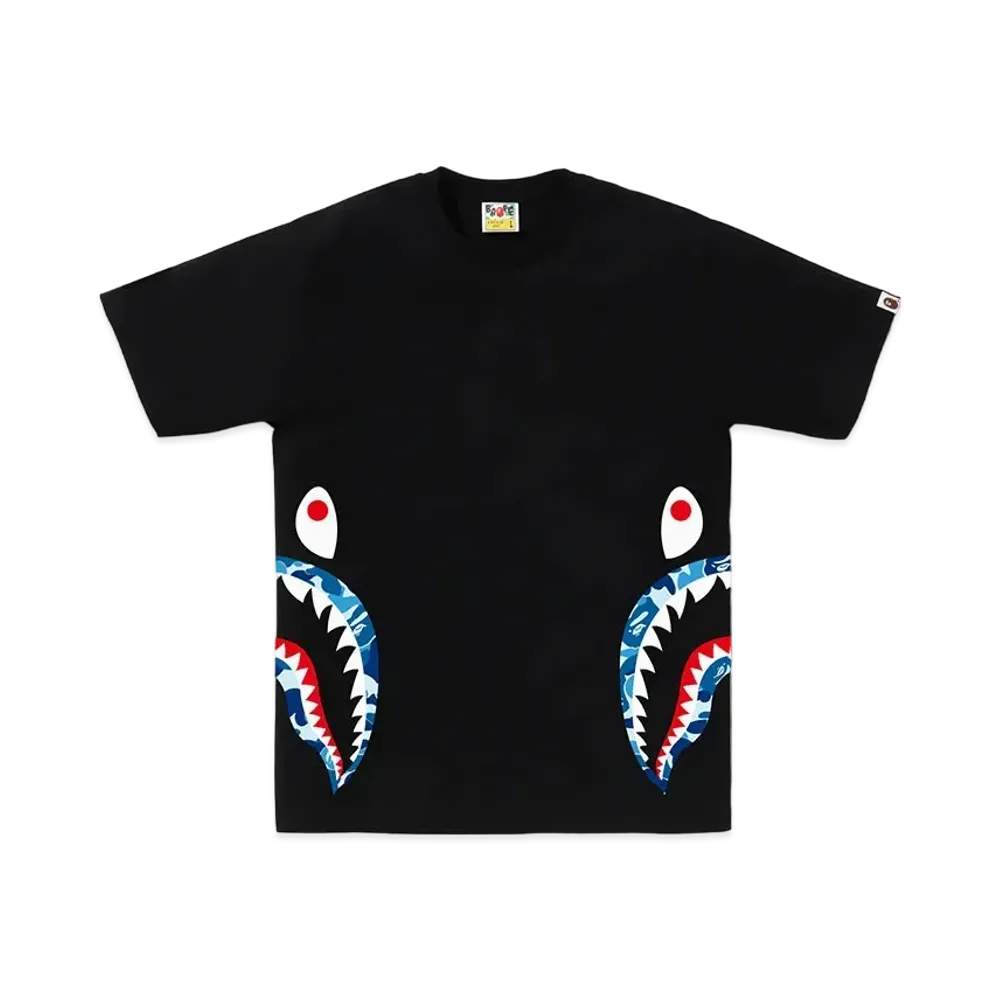 A BATHING APE ABC Camo Side Shark Tee "Black/Blue"