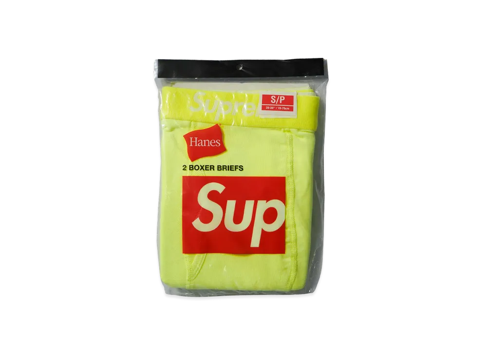 Supreme x Hanes Boxer Briefs (2 Pack) "Fluorescent Yellow"