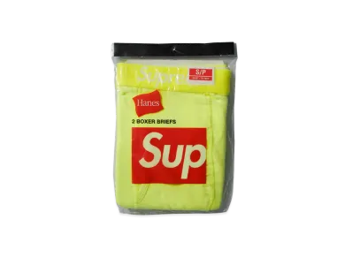 Supreme x Hanes Boxer Briefs (2 Pack) "Fluorescent Yellow"