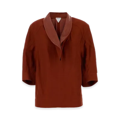 Bottega Veneta Women's Tiziano Red Viscose Blend Blouse "Red"