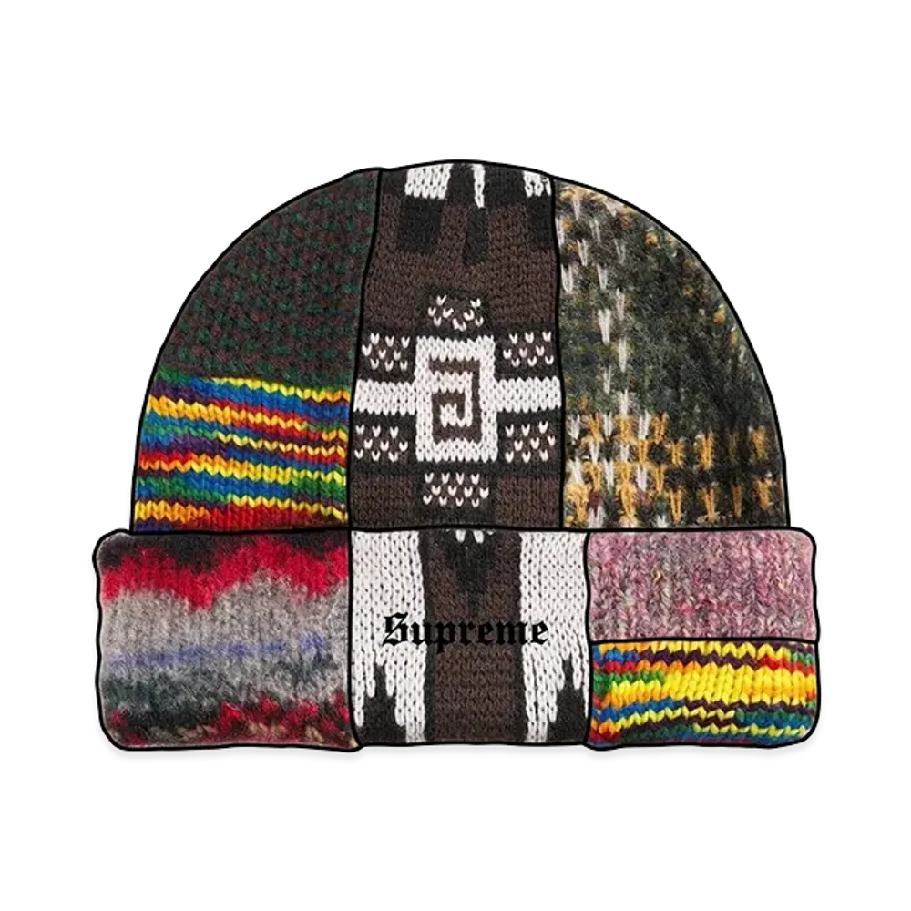 Supreme Patchwork Beanie "Brown"