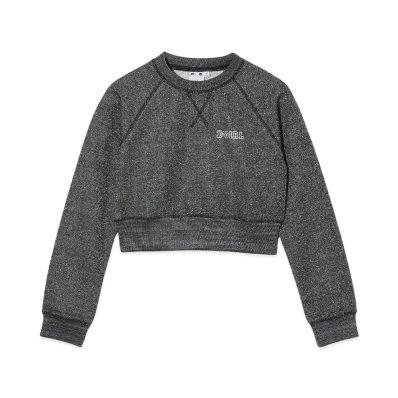 X-Girl Glitter Sweat Crew Neck Top "Black"
