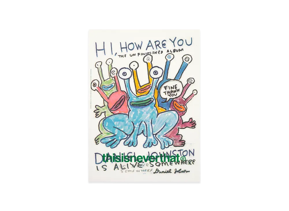 thisisneverthat TNT Daniel Johnston Frogs Risograph Poster "Multi"
