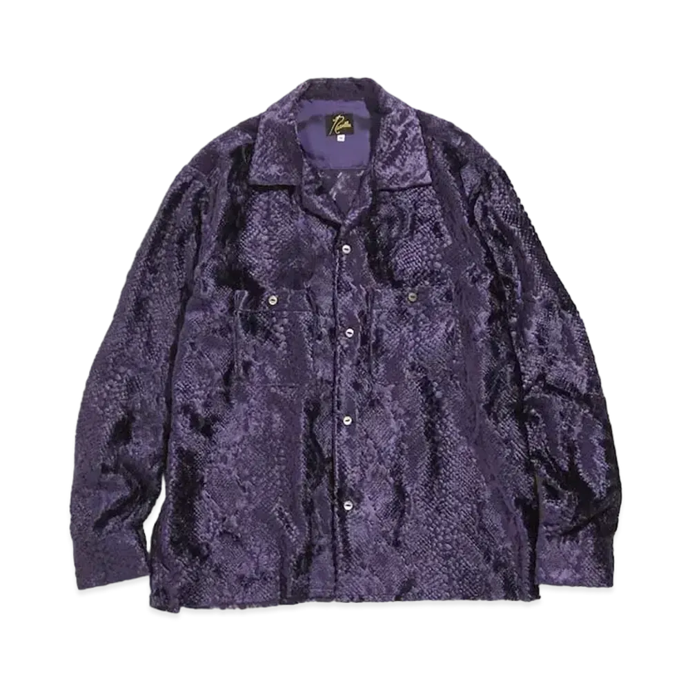 Needles C.O.B. ONE-UP SHIRT - BURNOUT VELVET "Purple"