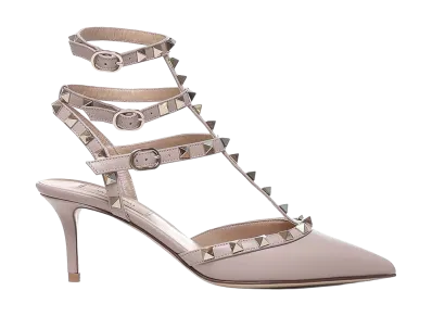 Valentino Garavani Women's Rockstud Pumps "Beige"