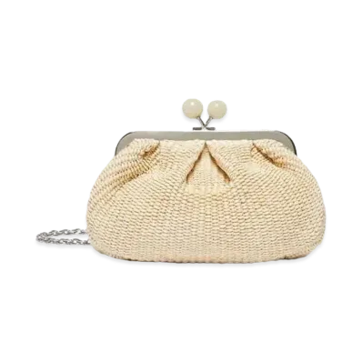 Max Mara Palmas Raffia Look Small Pasticino Bag "Ivory"