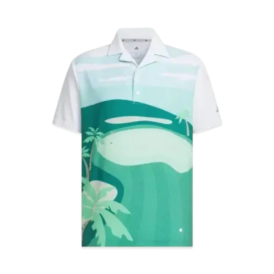 adidas PG All-Over Print Short Sleeve Polo Shirt "White"