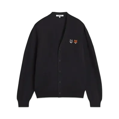 Maison Kitsune Double Bold Fox Head Patch Regular Cardigan "Anthracite"