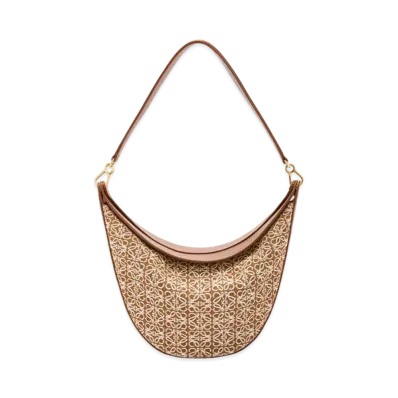 LOEWE Luna Bag In Anagram Jacquard And Classic Calfskin "Tan/Pecan"