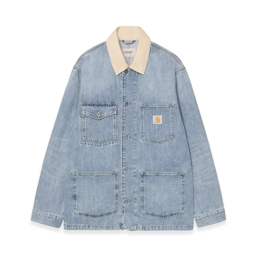 Carhartt WIP Warren Chore Coat "Blue/Dusty H Brown/Burst Washed"