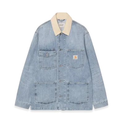 Carhartt WIP Warren Chore Coat "Blue/Dusty H Brown/Burst Washed"