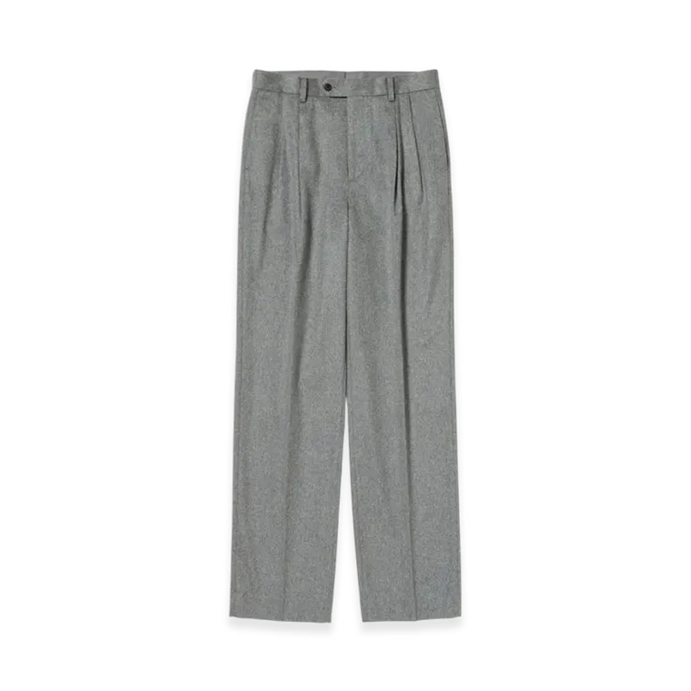 AURALEE Cashmere Moleskin Two-Tuck Slacks "Black"