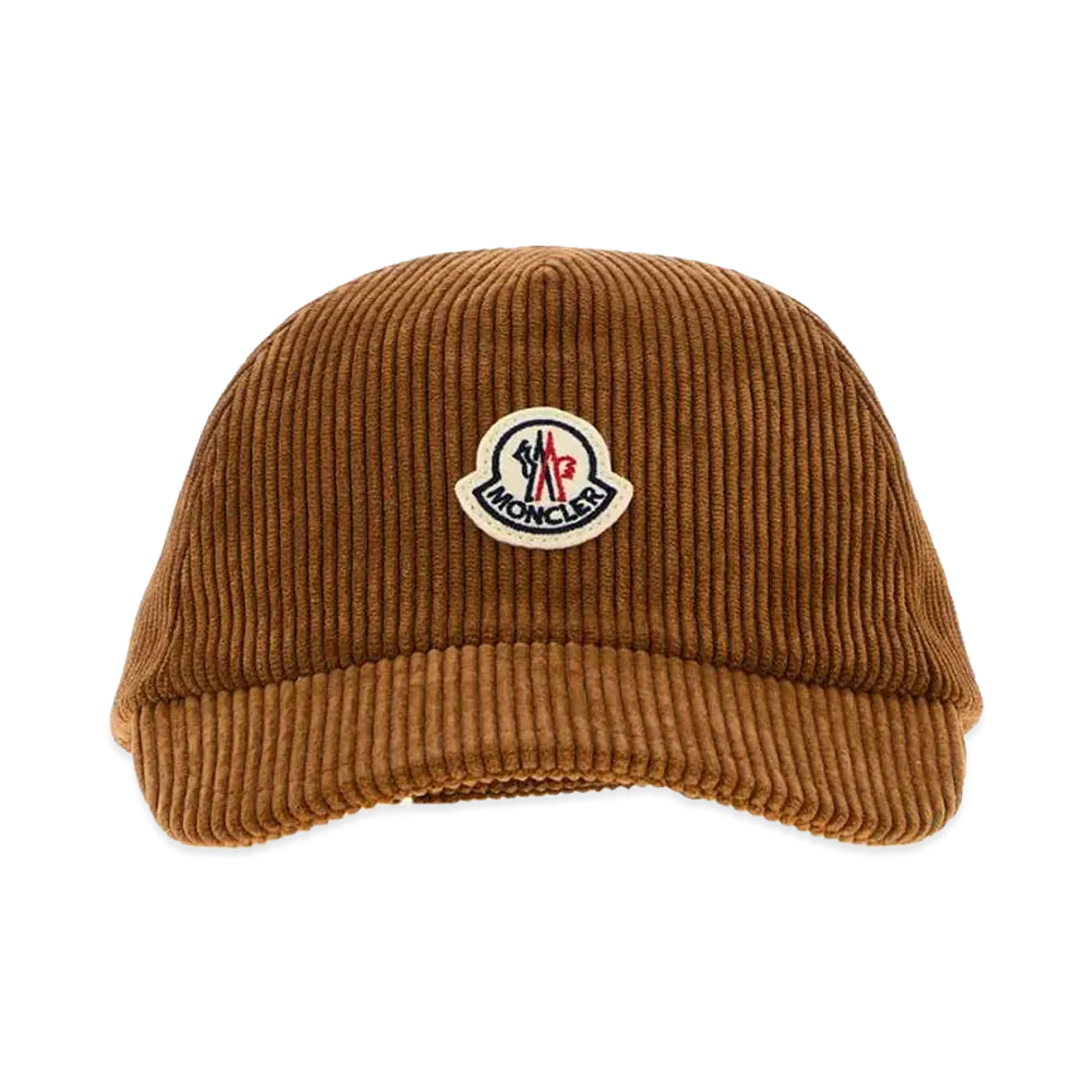 MONCLER Women's Caramel Stretch Corduroy Baseball Cap "Camel"