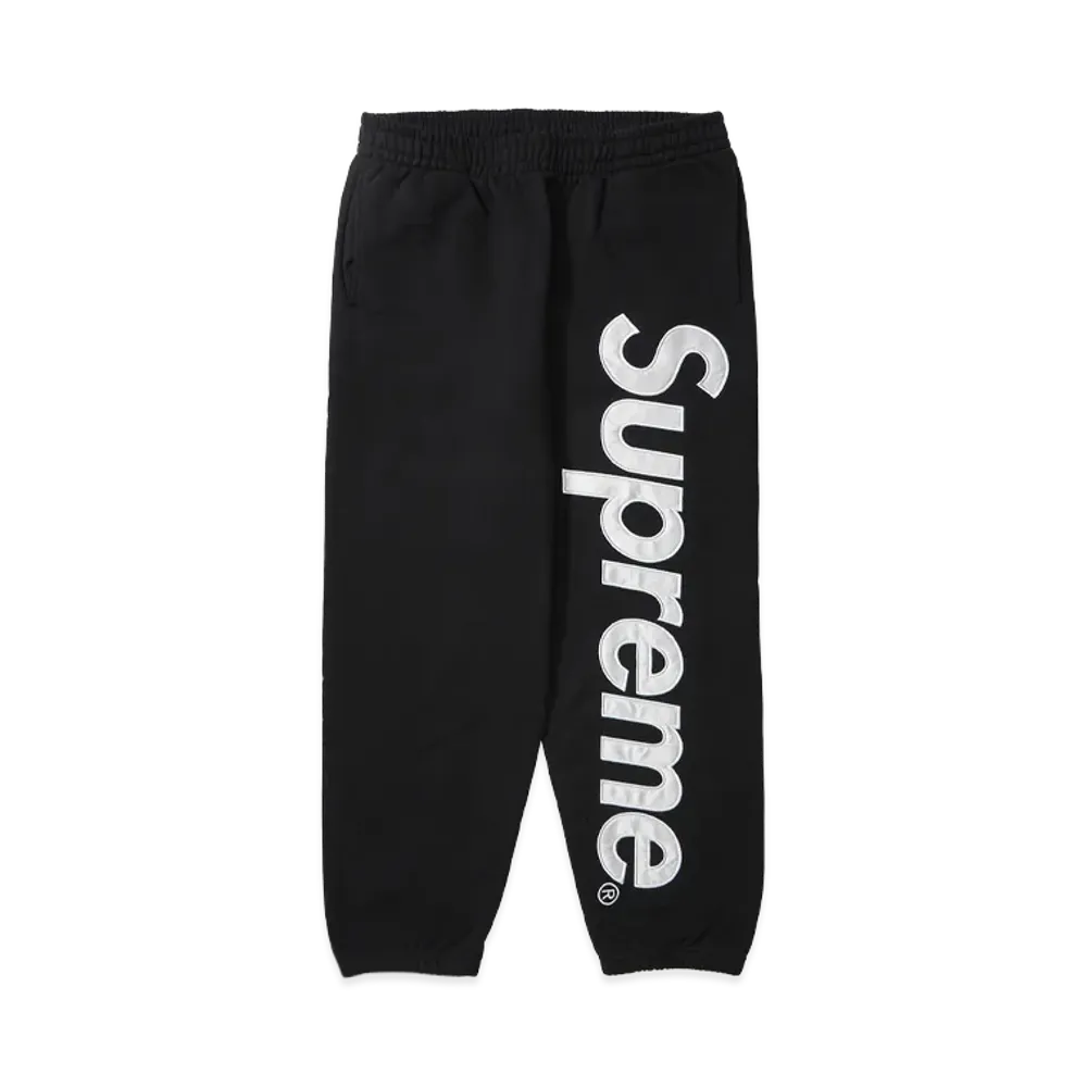 Supreme Satin Applique Sweatpant (26SS) "Black"