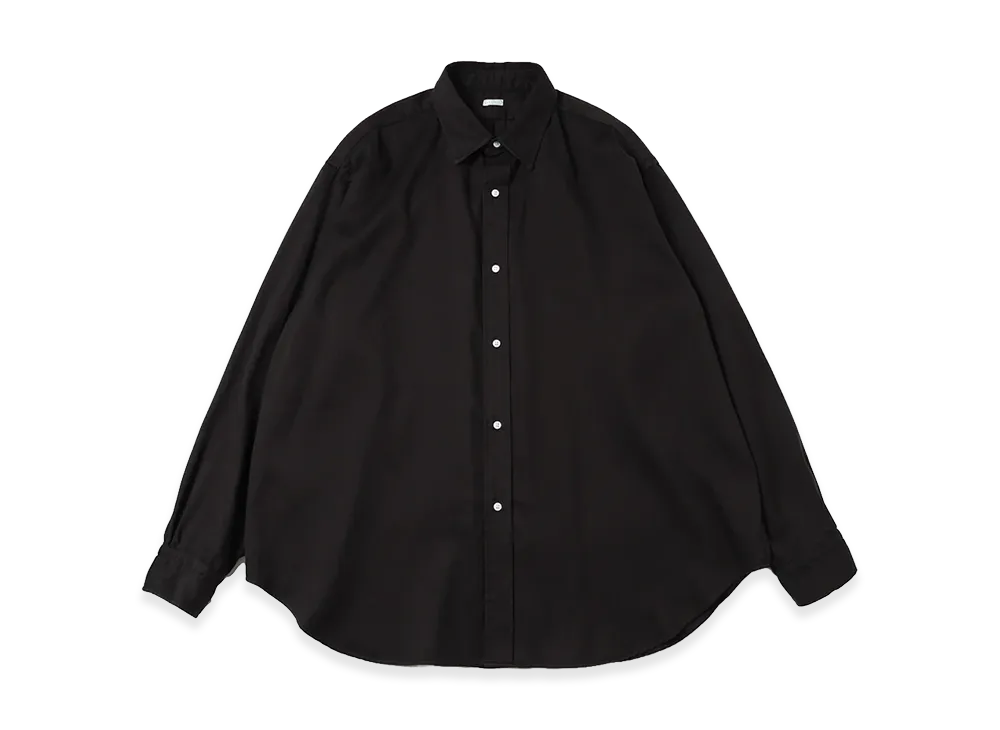 A.PRESSE Double Weave Twill Regular Collar Shirt "Black"