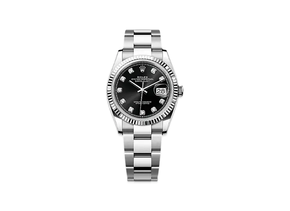 ROLEX Datejust 36 Oystersteel & White Gold "Black"