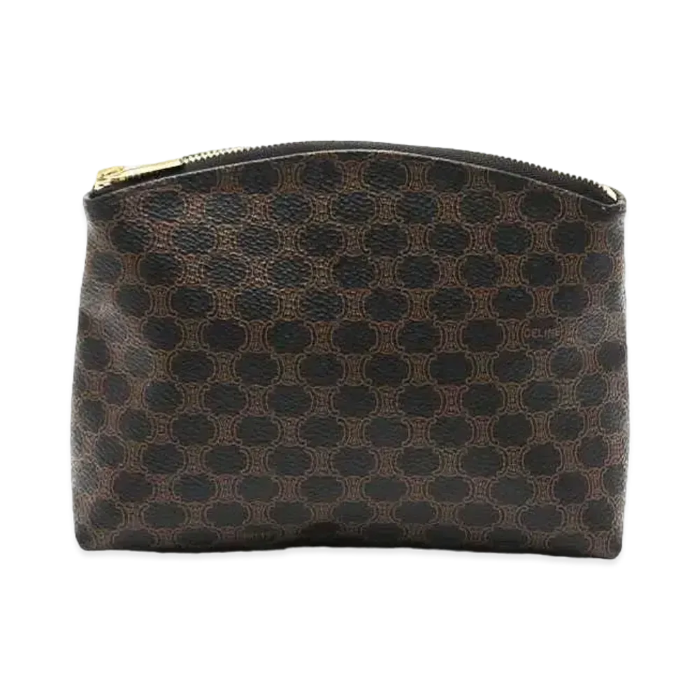 CELINE Macadam PVC Leather Pouch "Brown"