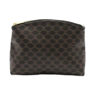 CELINE Macadam PVC Leather Pouch "Brown"