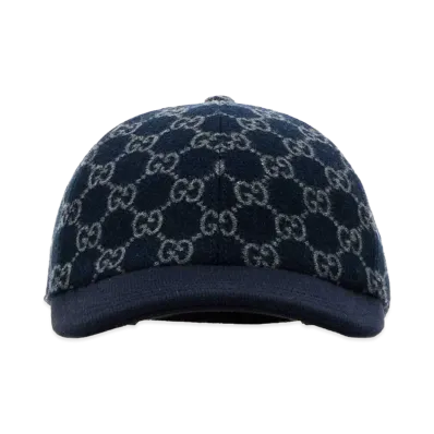 GUCCI Embroidered Wool Baseball Cap "Printed"