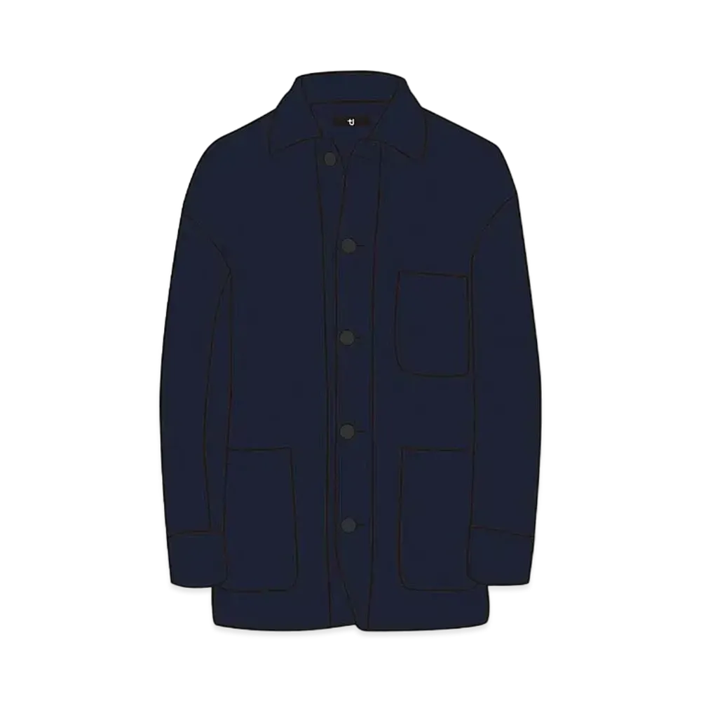 UNIQLO +J Wool Blend OverSize Shirt Jacket 446359 "Navy"