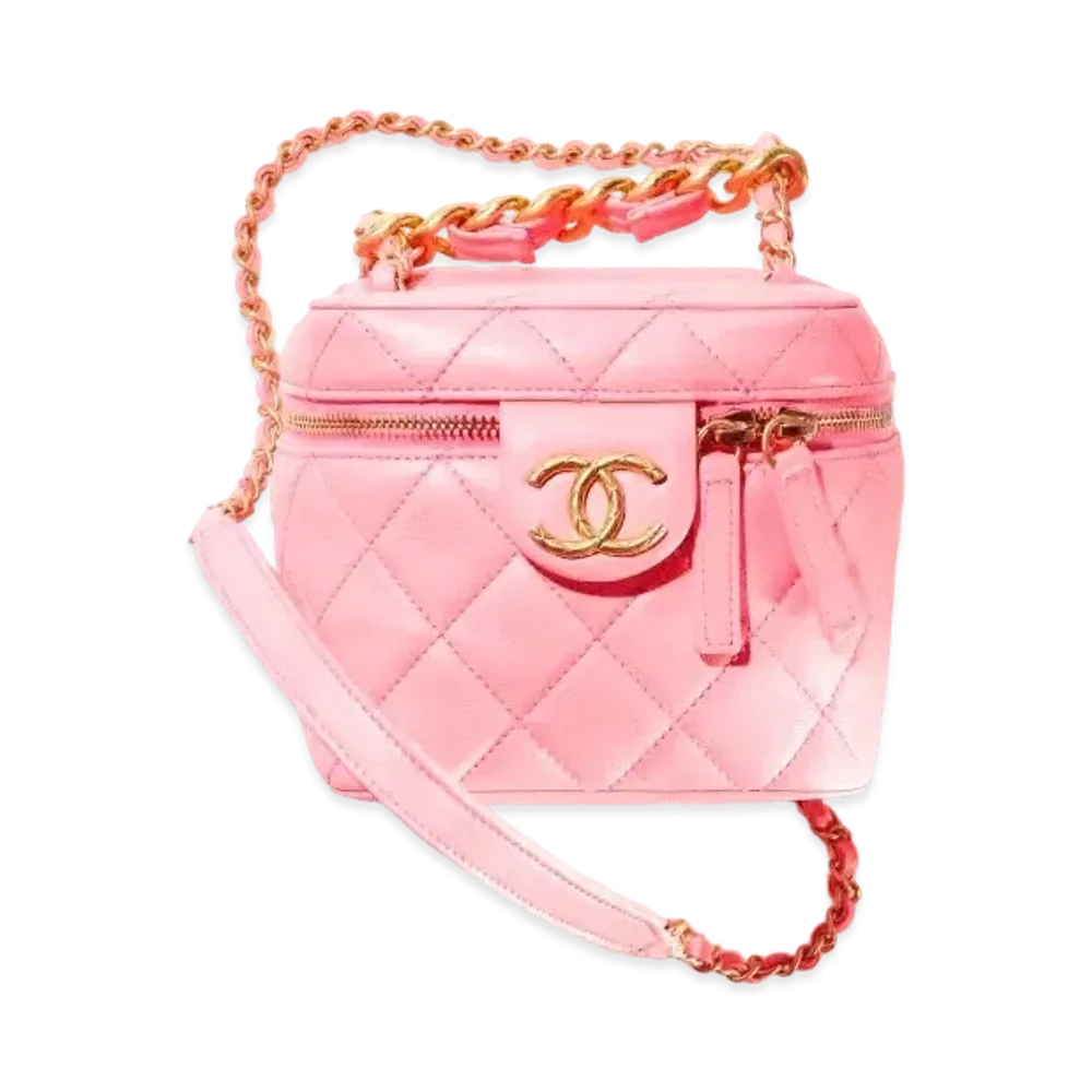 CHANEL Small Vanity Case Calfskin "Coral Pink"