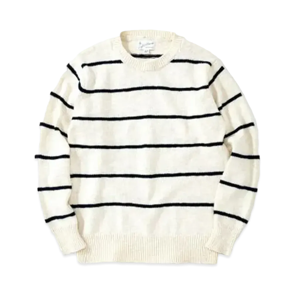 THE REAL McCOY'S COTTON MARINE STRIPE SWEATER "White"