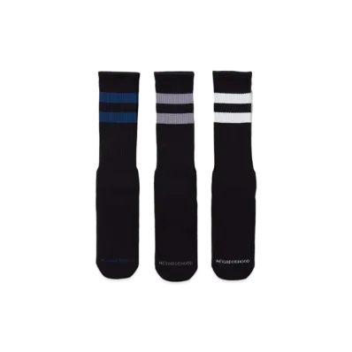NEIGHBORHOOD Classic 3Pac Socks "Black"