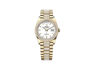 ROLEX Day-Date 36mm Yellow Gold Diamond 128348RBR "White"