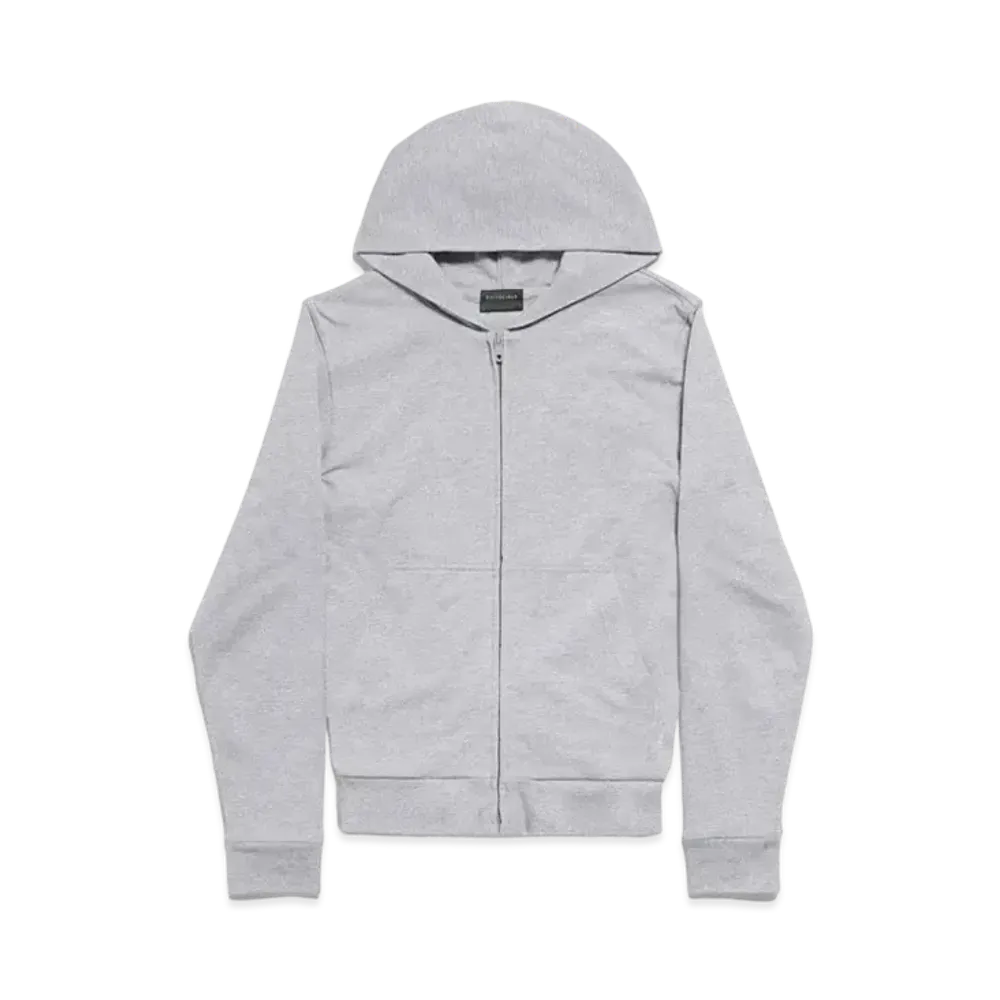 BALENCIAGA Zip-Up Hoodie Slim Fit in Peeling Stretch Jersey "Grey"