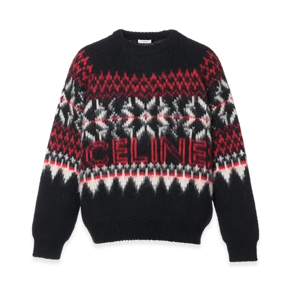 CELINE Wool Sweater "Black/Red"