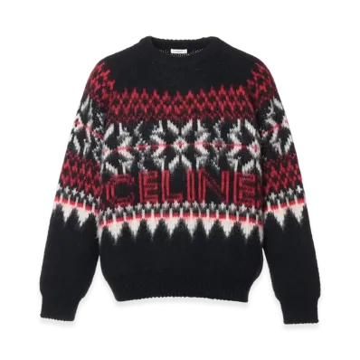 CELINE Wool Sweater "Black/Red"