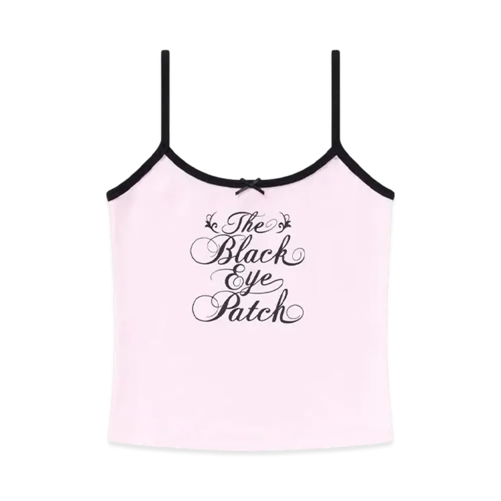 BlackEyePatch Dolly Script Ribboned Camisole "Pink"