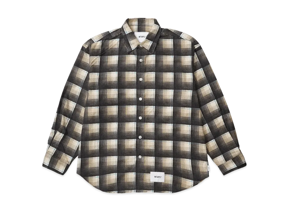 WTAPS TXT 02 / LS / Cotton. Flannel. Textile. Of "Black"