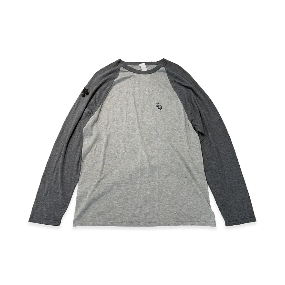 Chrome Hearts 3 Cross Patch CH Logo Embroidery Raglan L/S T-Shirt "Grey"