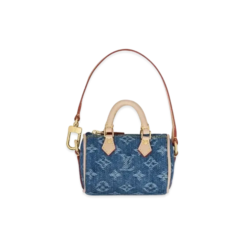 Louis Vuitton Micro Speedy Bag Charm Monogram Denim "Denim"