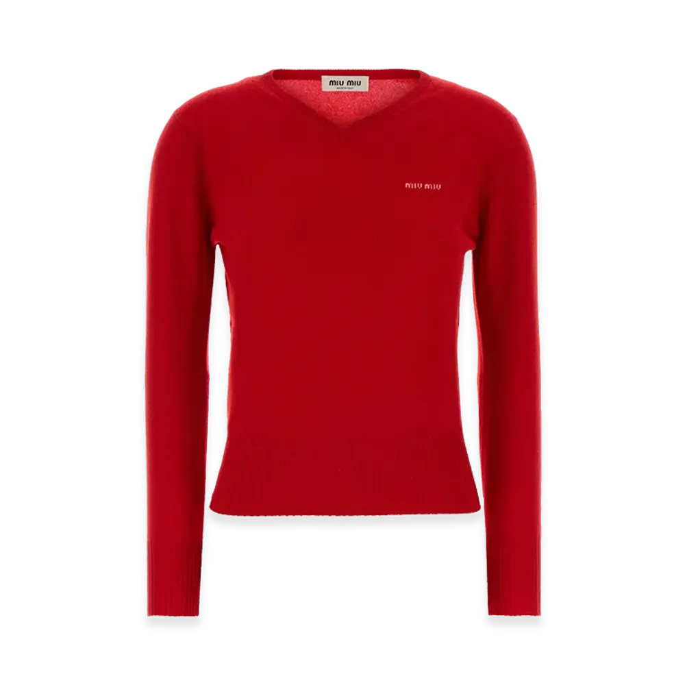 MIU MIU Women's Cashmere Sweater "Red"