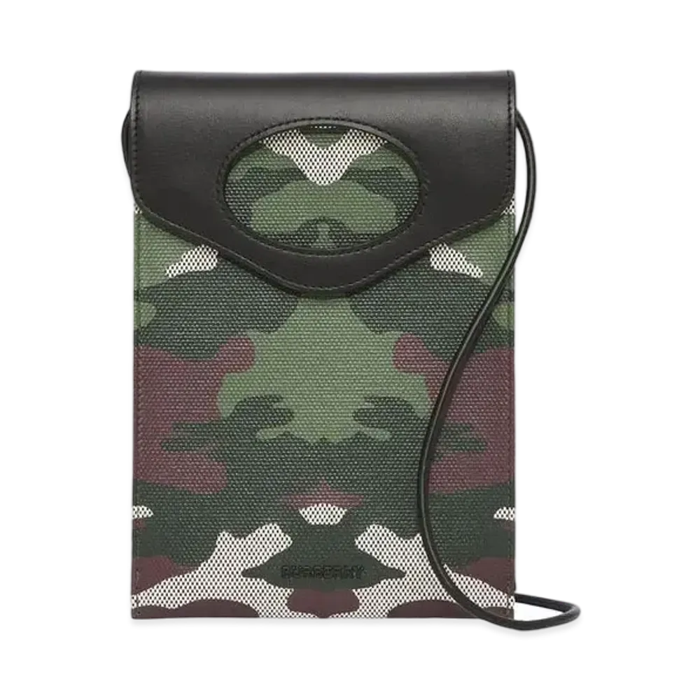 Burberry Camouflage Print Canvas Pocket Phone Case "Mangrove Green"