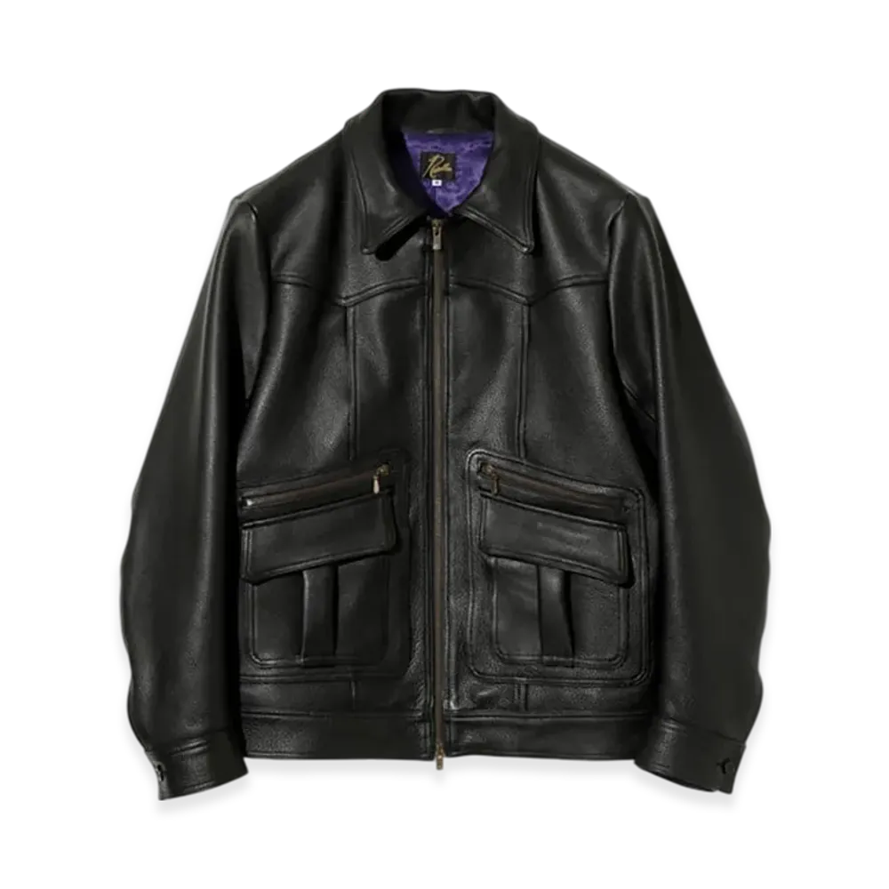 NEEDLES Southern Jacket - Grained Leather "Black"