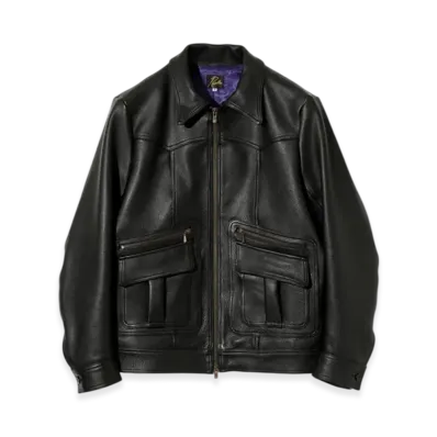 NEEDLES Southern Jacket - Grained Leather "Black"
