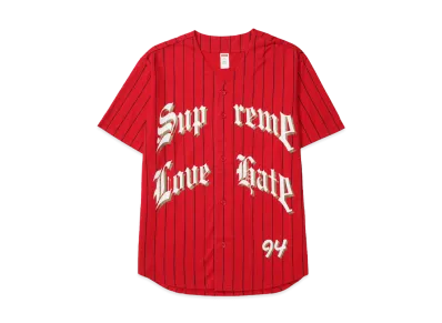 Supreme Love Hate Baseball Jersey "Red"