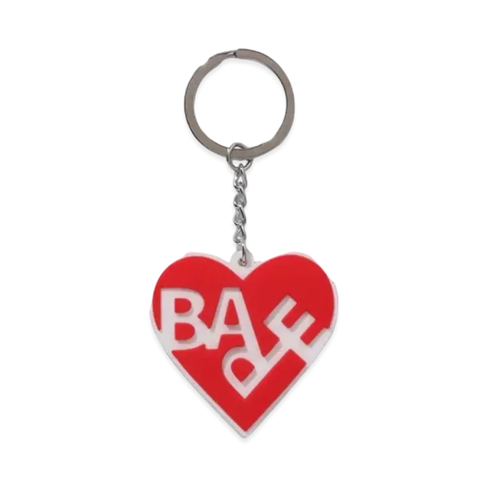 A BATHING APE Bape Heart Keychain "Red"