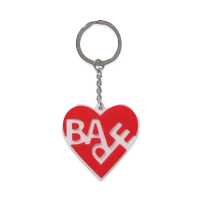 A BATHING APE Bape Heart Keychain "Red"