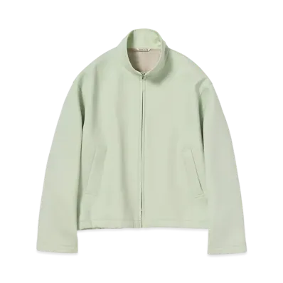 AURALEE Sponge Wool Twill Zip Blouson "Pale Green"