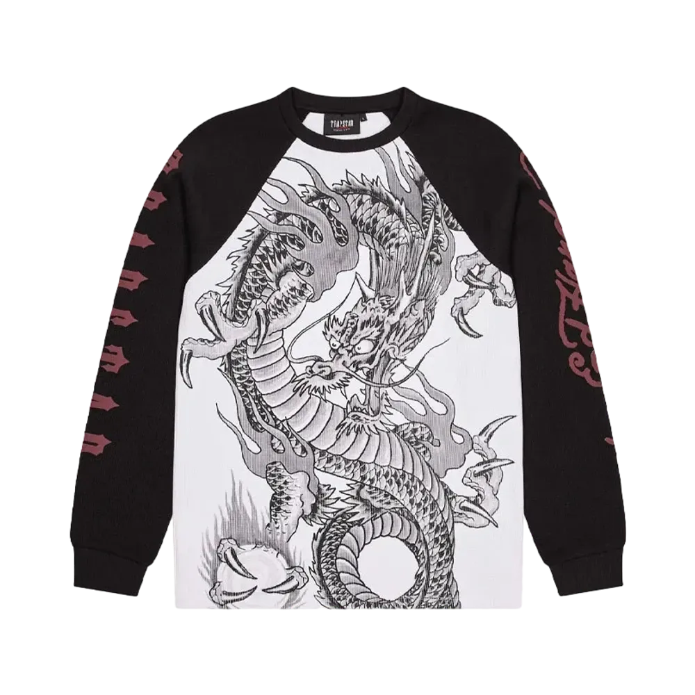 TRAPSTAR x Ed Hardy Waffle LS Top "Black/White"