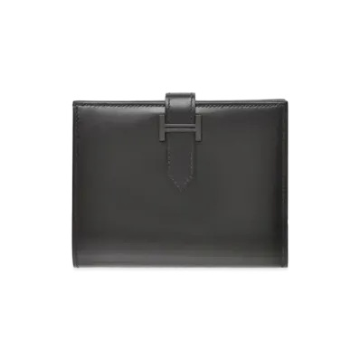 Hermes Bearn Compact Box Calf "Monochrome So Black"