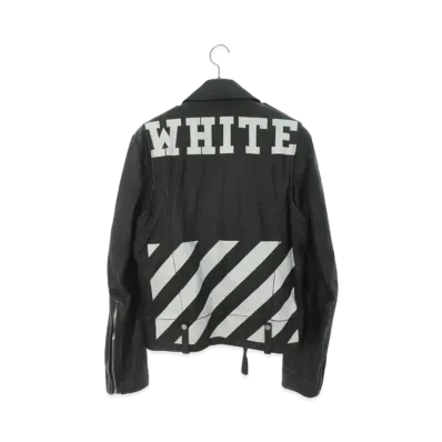 OFF-WHITE Leather Double Riders Jacket "Black"